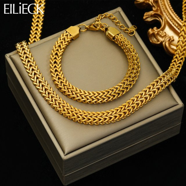 EILIECK Schmuck Set, Edelstahl, Gold, Damen - Bild 1