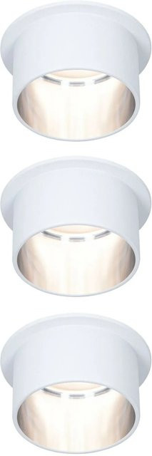Paulmann LED Einbauleuchten-Set Gil Coin 3StepDim rund, 3x6W, Weiß matt/Aluminium, Warmweiß - Bild 1