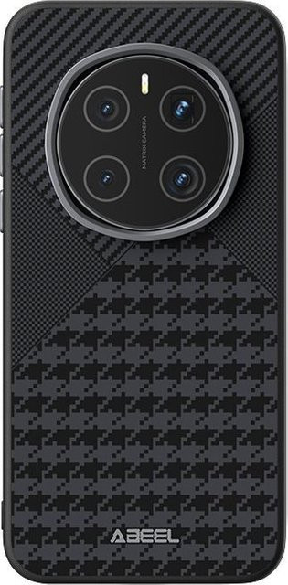 Magnetische 6D Relief Schutzhülle für Honor Magic 8 Lite und Honor Magic 7 Pro in Schwarz mit Textur-Design und stoßfestem Legierungs-Rahmen - Bild 1