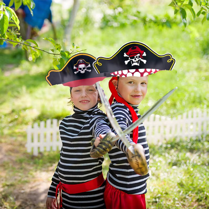 WEIGAO Piraten Hut und Augenklappen Set, 10-teiliges Set - Bild 2