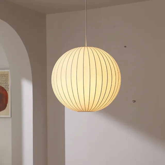 ZCTOP Pendelleuchte in Weiß im skandinavischen Design aus Stoff für Wohnzimmer, Küche und Schlafzimmer - Bild 1