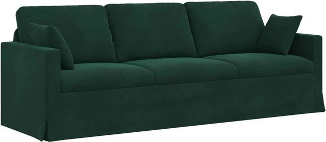 vidaXL Sofa in Dunkelgrün aus Samt mit Metallrahmen B/T/H: 228 x 78 x 80 cm - Bild 1