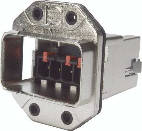 HARTING Wanddurchführung 09354340311 aus Messing in Silber mit 5 Polen - Bild 1