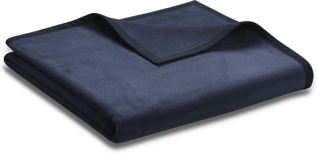 Wohndecke UNO COTTON in Blau, flauschig, Biederlack-Optik, Breite: 150 cm, Tiefe: 100 cm - Bild 1