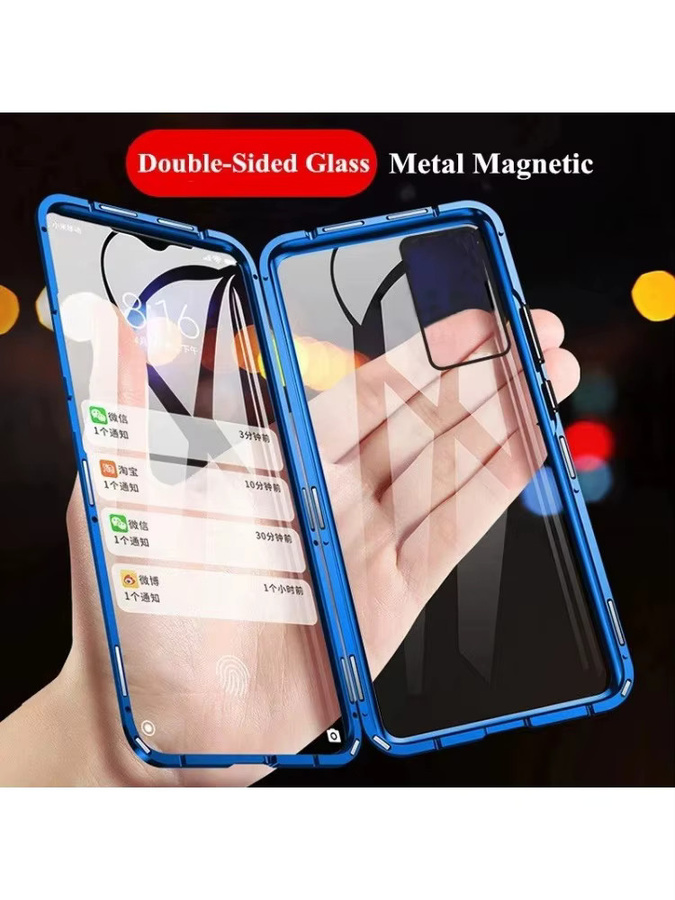 Magnetische Handyhülle aus gehärtetem Glas und Metall für Samsung Galaxy S25 S24 S23 S22 S21 Ultra Plus FE in Silber - Bild 5