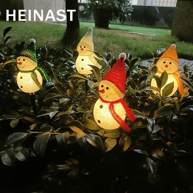 Heinast Solar Schneemann LED Pfahl Lichter wetterfeste Gartenstecker für Haus und Hof - Bild 1