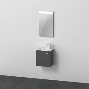 Duravit XBase Möbel-Set mit Waschtisch Me by Starck und Spiegel in Graphit Matt, B: 44 cm, T: 30 cm, H: 43 cm - Bild 1