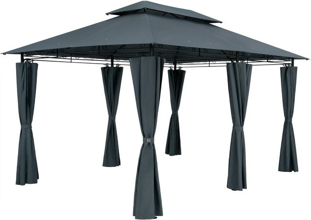 Casaria Pavillon Topas Anthrazit B x T: 3 x 4 m mit UV-Schutz 50+ und Stahlgestell - Bild 1