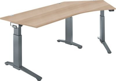 Schäfer Shop Genius ERGOSTYLE S Schreibtisch elektrisch höhenverstellbar, Eiche/anthrazit, B: 216,5 cm, T: 80 cm, H: 71,5-118,2 cm - Bild 1