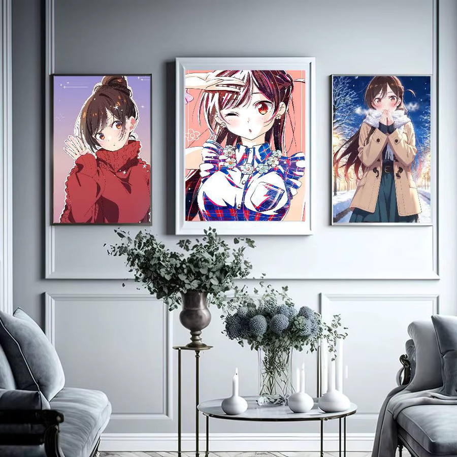 Wasserfester Anime Wandaufkleber Ichinose Chizuru Motivposter aus Papier in Mehrfarben - Bild 4