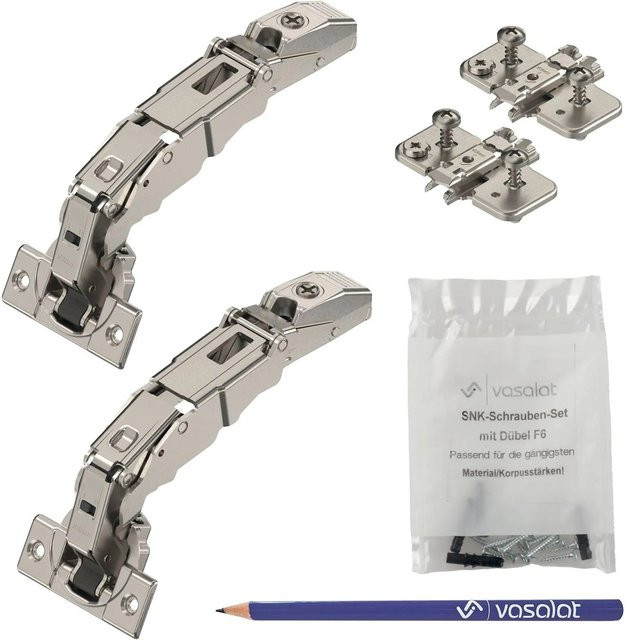 Blum Clip Top Blumotion Weitwinkelscharniere 155 Grad Set mit Platten, silberfarben, zum Anschrauben - Bild 1