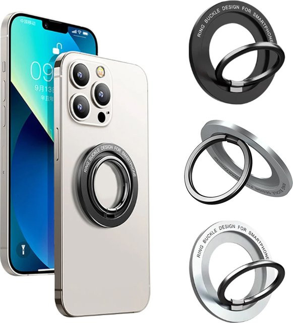 MagSafe Magnetischer Tragbarer 360 Grad Drehbarer und Faltbarer Ring Telefonhalter aus Legierung Universal Desktop Handyhalterung - Bild 1