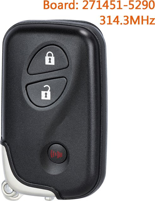 KEYECU Smart Fernbedienung Autoschlüssel für Lexus CT200h, 314,3MHz, 3 Tasten, Schwarz - Bild 1