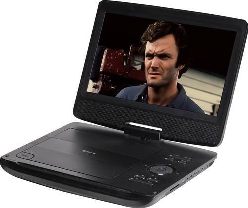 Denver MT-1097 Tragbarer DVD-Player mit 10 Zoll Display in Schwarz mit Akkubetrieb, USB, SD und CD/DVD Unterstützung - Bild 1