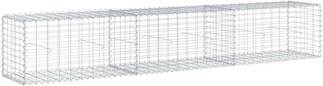 vidaXL Gabione mit Deckel aus verzinktem Eisen in Silber, B/T/H: 300 x 50 x 50 cm - Bild 1