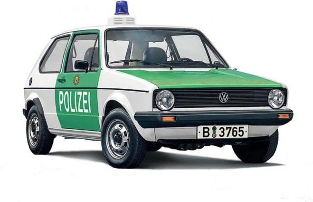 Italeri VW Golf Mk.I Polizei, Modellauto, 1:24, Metall, Weiß - Bild 1