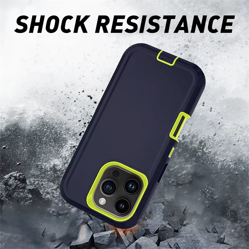 CHAOYIDIAN Armor Defender Handyhülle für iPhone mit Standfunktion und Schutzabdeckung in Blau - Bild 5