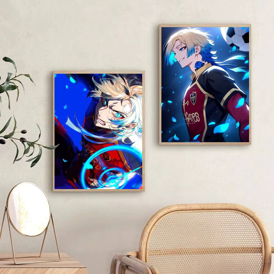 Moetch Anime Kaiser Blue Lock Poster Aufkleber, wasserfeste Wandkunst für Wohnzimmer und Schlafzimmer, Mehrfarbig - Bild 5