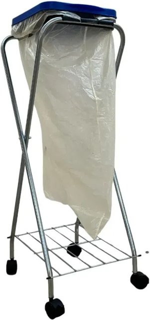 Schulte Regalwelt Müllsackständer Wertstoffsammler mit Rollen und Klappdeckel, silberfarben, B/T/H: 38 x 35 x 98 cm - Bild 1