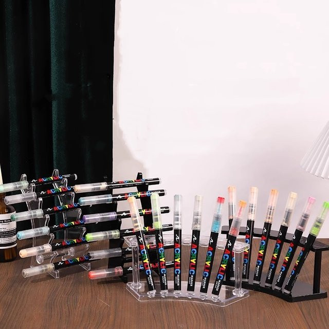 Transparenter Kunststoff-Stifthalter für Make-up und Schreibwaren mit 6 Fächern - Bild 1