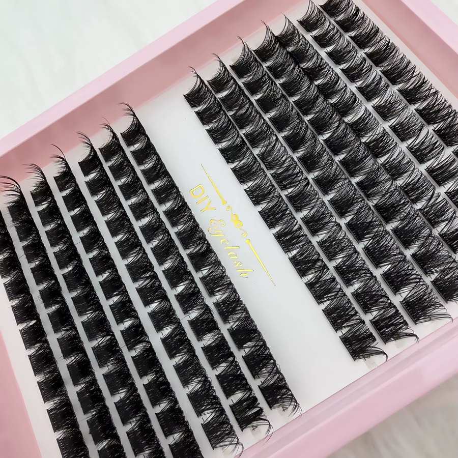 JIEFUXIN D Curl Lash Clusters Wimpernverlängerung, 8–16 mm, Black, Natürlich - Bild 2