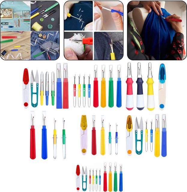 VIBRATITE Nahtopener Set zum Fadenlösen und Trennen für Nähen, Handwerk und Stickerei, Multicolor - Bild 1