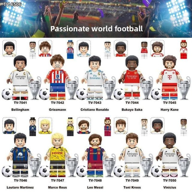 DewBloom Globale Fußball-Pokalfiguren, DIY-Montage, Kunststoff - Bild 1