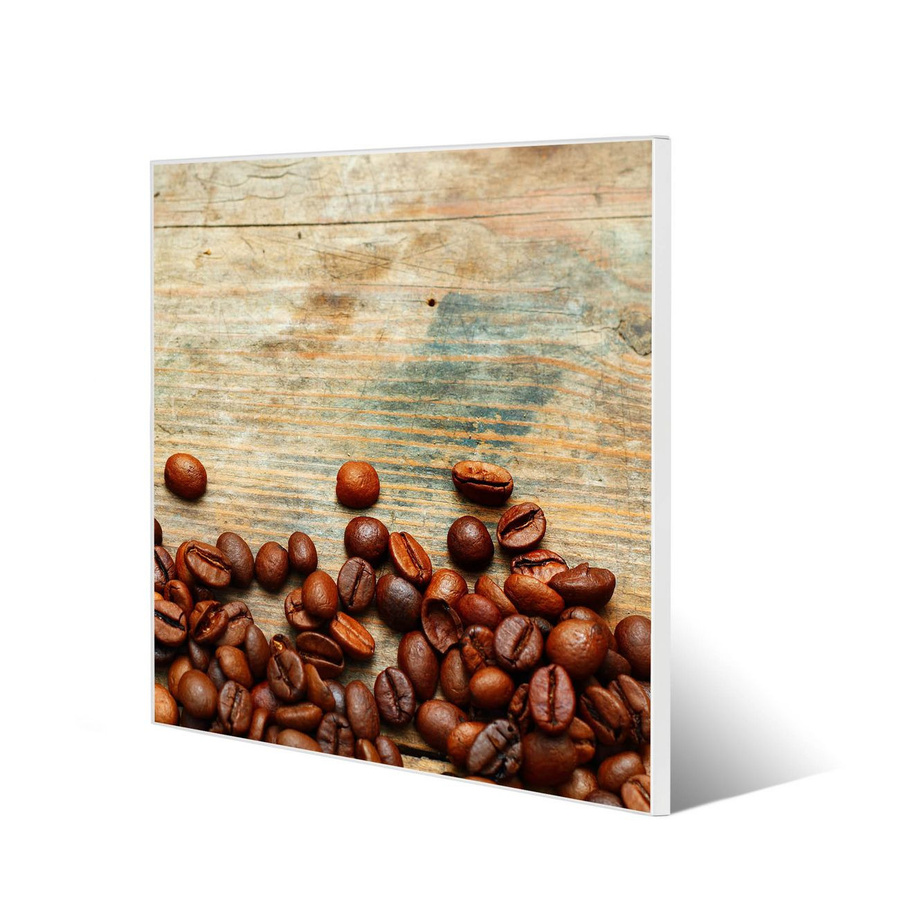 Banjado Stahl Magnettafel mit Kaffeebohnen Motiv in Weiß, B/H: 50 x 50 cm - Bild 1