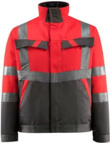 Mascot Arbeitsjacke EN ISO 20471 Class 2 in Rot und Dunkelanthrazit, Größe L - Bild 1