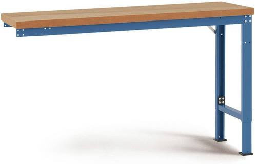 Manuflex WP7072.6011 Werkbank Anbaumodul höhenverstellbar aus Stahl und Holz in Resedagrün (RAL 6011), B/T/H: 200 x 70 x 100 cm - Bild 1