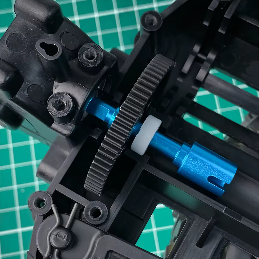AXSPEED Mittelantriebswelle und Differenzbecher, 1/10 Tamiya TT01, Metall, Blau - Bild 3