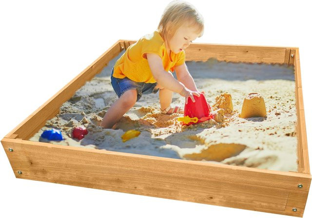 NYVIKids Torino Kinder Sandkasten mit Innenfolie, B/T: 90 x 90 cm - Bild 1