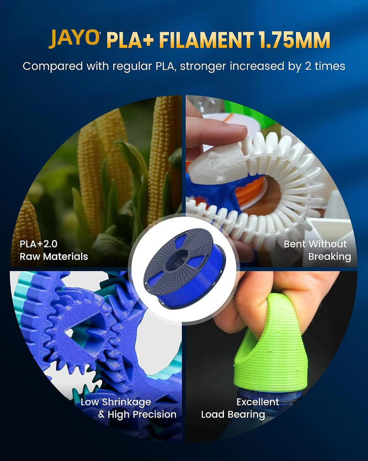 JAYO PLA Plus 2.0 Filament für FDM 3D-Drucker, 3,3 kg - Bild 4