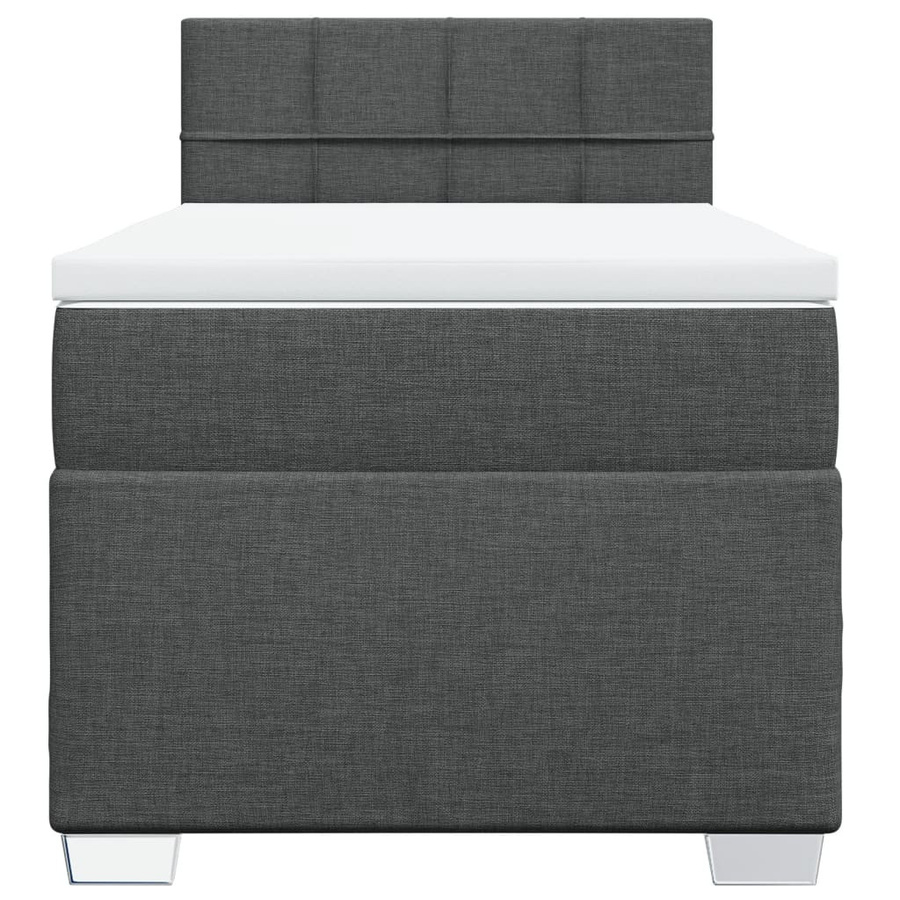 vidaXL Boxspringbett mit Matratze Dunkelgrau B/T/H: 100 x 200 x 100,5 cm - Bild 4