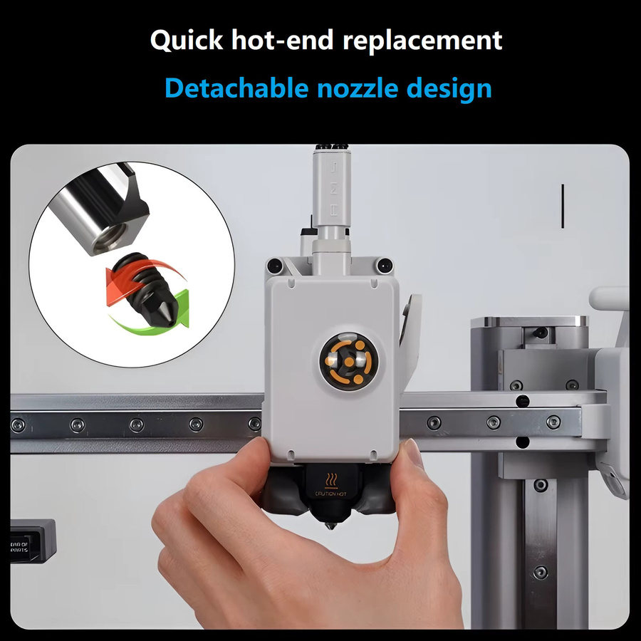 H2D Hotend-Kit für Bambu Lab A1 und A1 Mini mit gehärteten Stahldüsen in 0,2 mm, 0,4 mm, 0,6 mm und 0,8 mm für FDM 3D-Drucker in Schwarz - Bild 3
