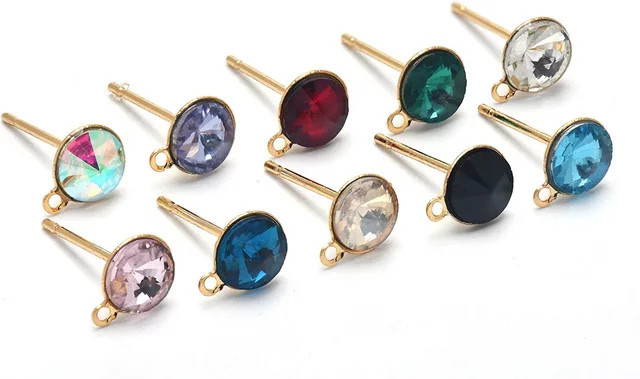 Ohrstecker Edelstahl, Zirkonia, Schleife, Gold, Unisex - Bild 1