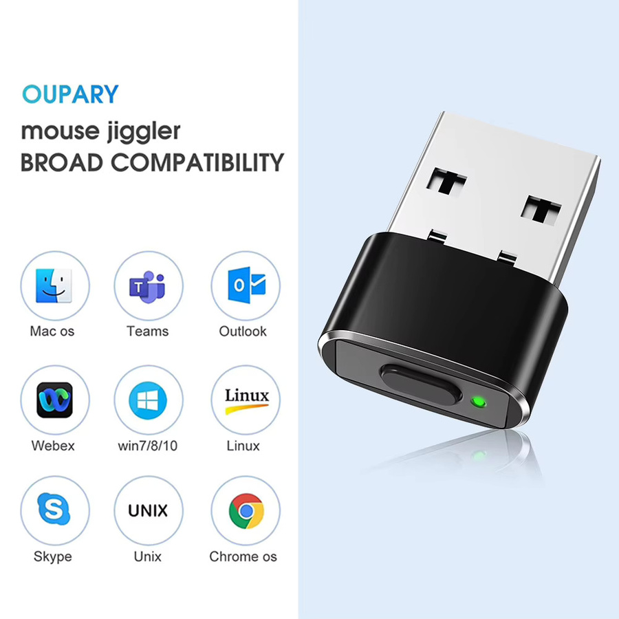 LAIMANEI M10 Mini Automatischer Mausbeweger mit Ein/Aus-Taste in Schwarz, USB-Cursor-Beweger für Plug-and-Play zur Computer-Aktivierung - Bild 4