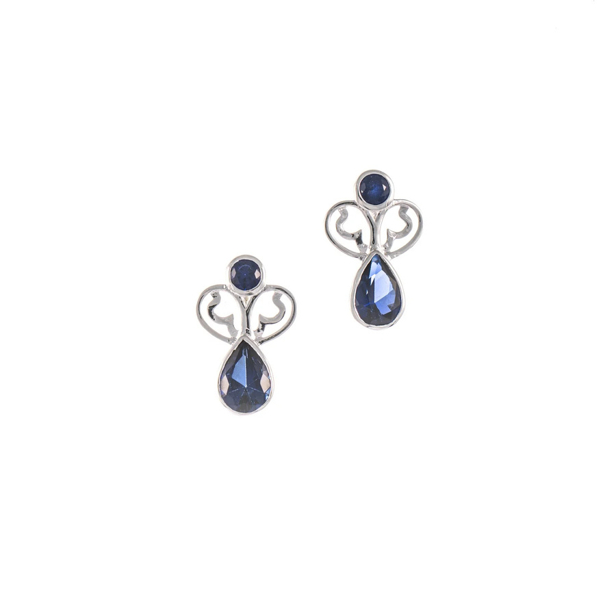 Ohrstecker 925 Silber, Zirkonia, blau - Bild 1