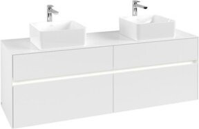V&B Waschtischunterschrank Collaro in Weiß Matt mit LED und Platz für 2 Waschbecken, B/T/H: 160 x 54,8 x 50 cm - Bild 1