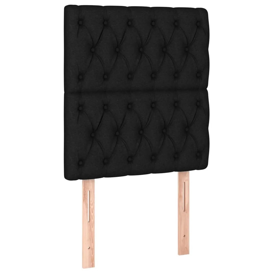 vidaXL LED Kopfteil in Schwarz mit integrierter Beleuchtung und USB-Ladeanschluss, gepolstertes Stoff-Design, B/T/H: 80 x 7 x 118-128 cm - Bild 2