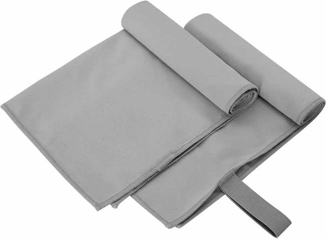 vidaXL Sporthandtücher aus Mikrofaser, 2 Stück, Dunkelgrau, B: 50 cm, H: 30 cm, schnelltrocknend mit Aufhängeschlaufe - Bild 1