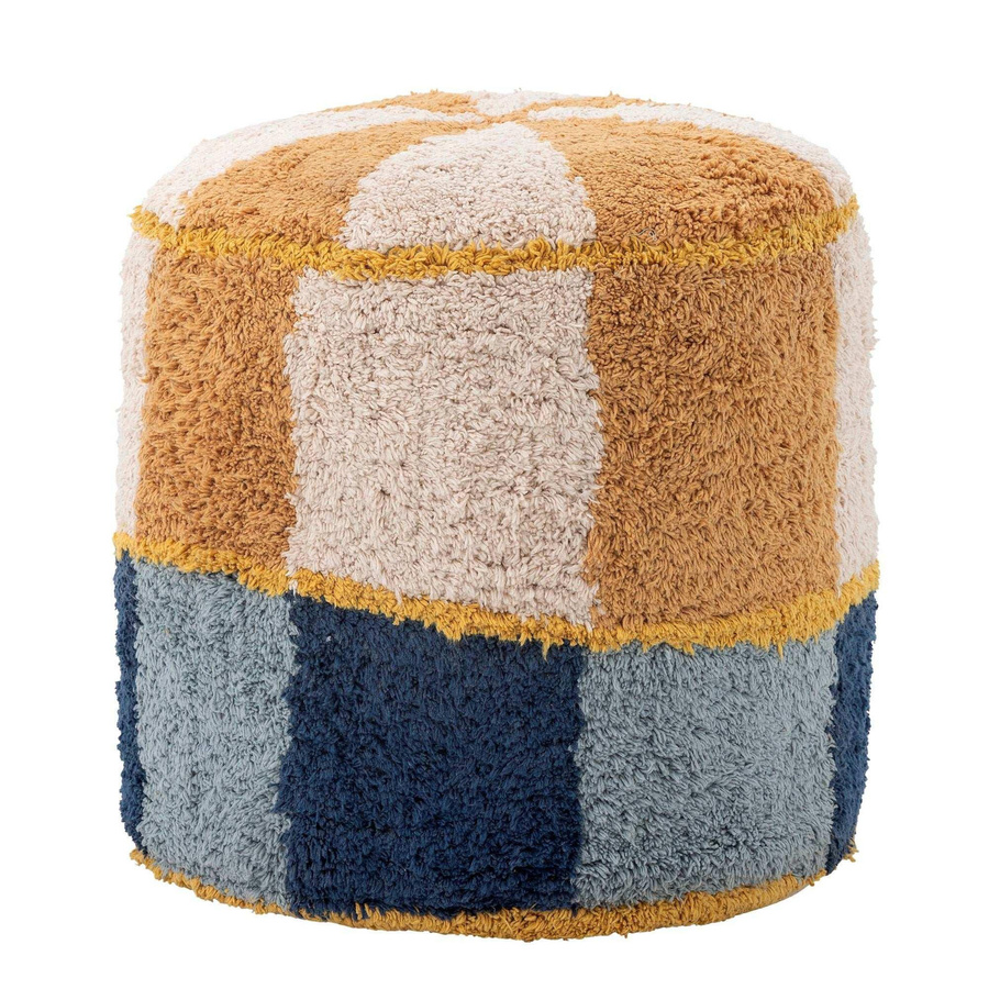 Bloomingville Mini Kio Pouf aus Baumwolle in Multicolor mit farbenfrohem Muster, Durchmesser: 35 cm - Bild 1