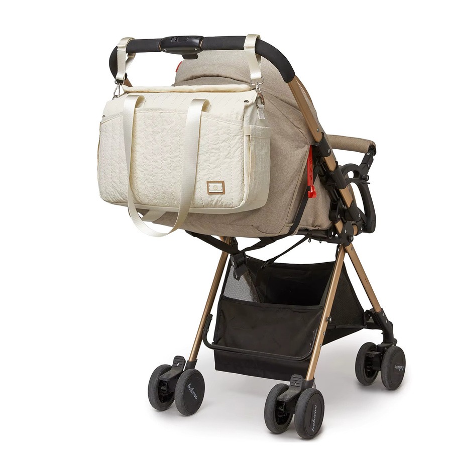 Miss Lulu Wickeltasche in Schwarz mit isolierten Flaschenfächern, Nass-Trocken-Trennung und Kinderwagen-Halterung - Bild 3