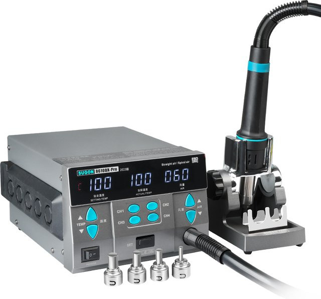 SUGON 8610DX-PRO Entlötstation mit Digitalanzeige und 1000 W Leistung in Grau - Bild 1