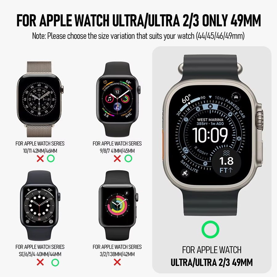 Metallabdeckung für Apple Watch, Schwarz, Unisex - Bild 2