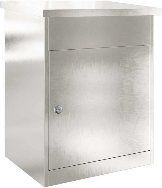 DELUKE Paketbox KILI Paketkasten mit Speicher aus Edelstahl in Silber, B/T/H: 47,5 x 38 x 59 cm - Bild 1