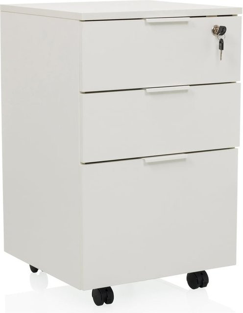 hjh OFFICE Rollcontainer DAVIK in Weiß mit MDF-Platte und Melaminbeschichtung - Bild 1
