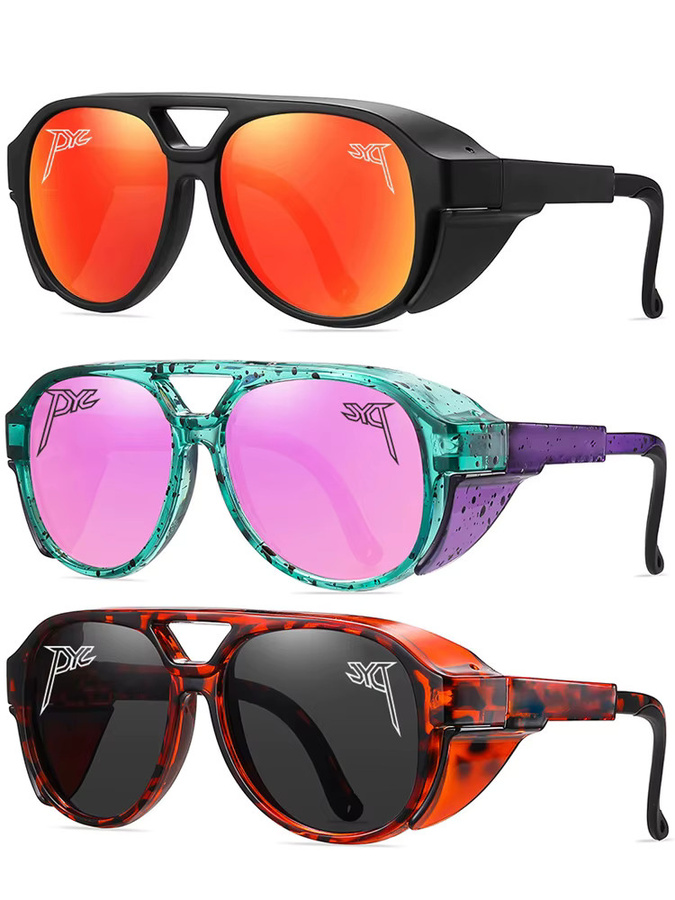 PYC JYQ Sonnenbrille Steampunk, Vollrand, Kunststoff - Bild 3