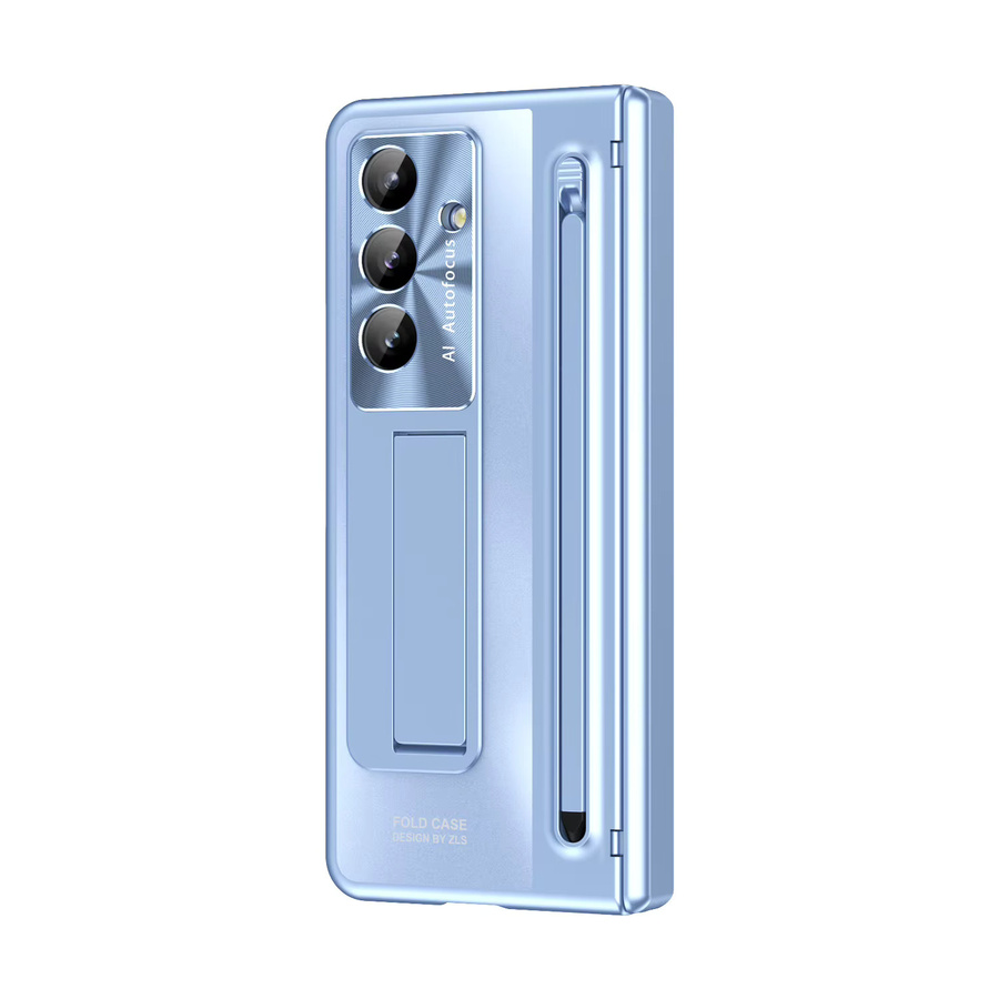 Faltbare 360° Vollschutz-Scharnierhülle für Samsung Galaxy Z Fold 7 6 5 4 5G mit Touchpen, gehärteter Glasfolie und Ständer in Black oder Blue - Bild 4