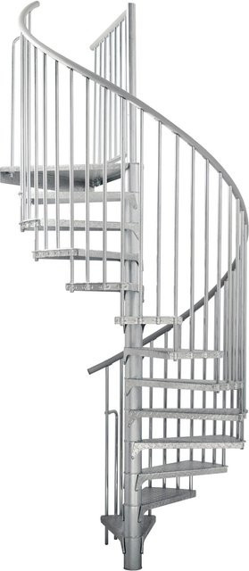 Minka Außentreppe Rondo Smart Spiraltreppe aus Stahl in Silber, Geschosshöhe: 160 cm, bis zu 305,5 cm möglich - Bild 1